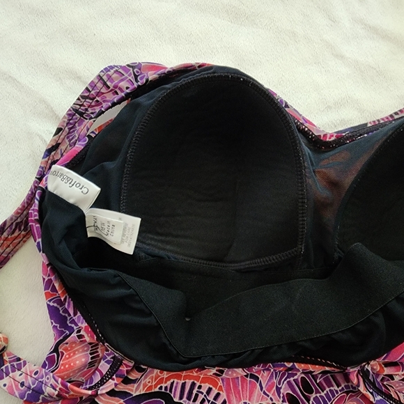 Croft & Barrow Pink and Purple Bikini Top - Picture 3 of 6